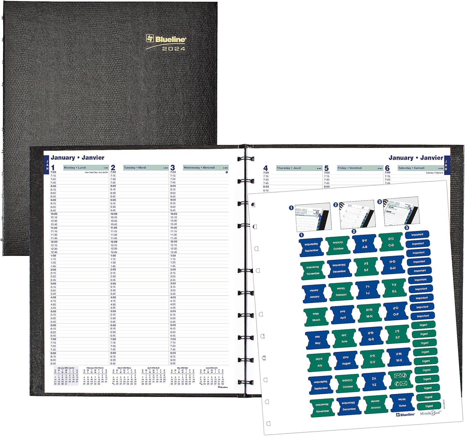 Blueline 2024 MiracleBind CoilPro Weekly Planner, Appointment Book, 12 ...