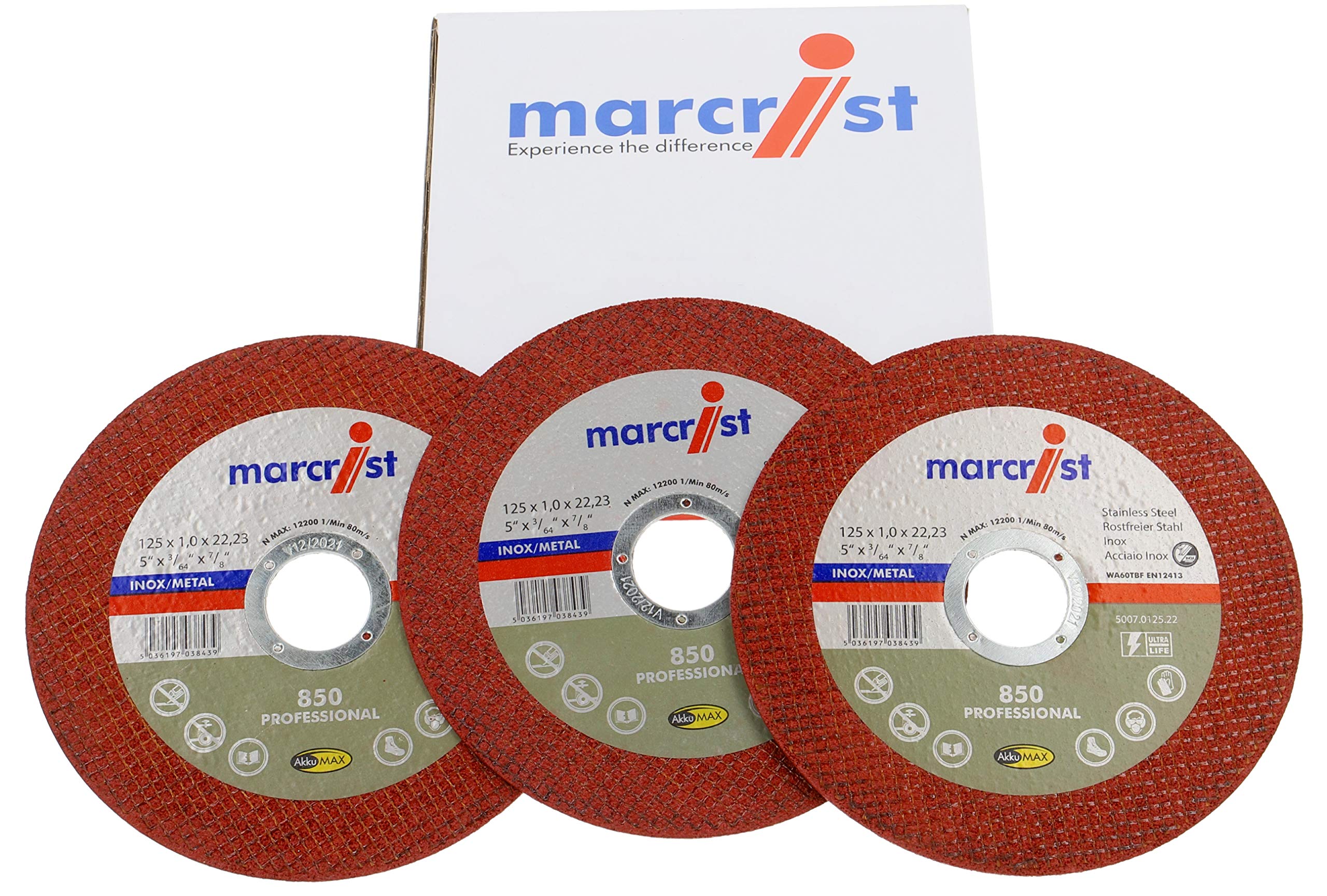 Marcrist Inox/Metal 850 - Disco da taglio 125 x 22,23/25 pezzi