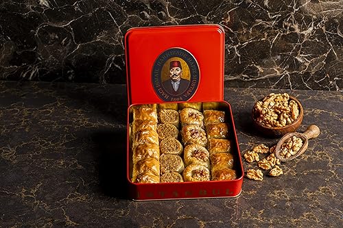 Miniatura 73 de Hafiz Mustafa 1864 Istanbul Baklava - Caja de pastelería - Bocadillos de postre de Baklava horneados hechos de hojas de masa filo fresca, pistacho