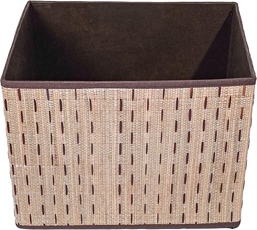 Miniatura 6 de Vintiquewise Caja de almacenamiento decorativa plegable beige para sala de estar, dormitorio, comedor, sala de juegos u oficina