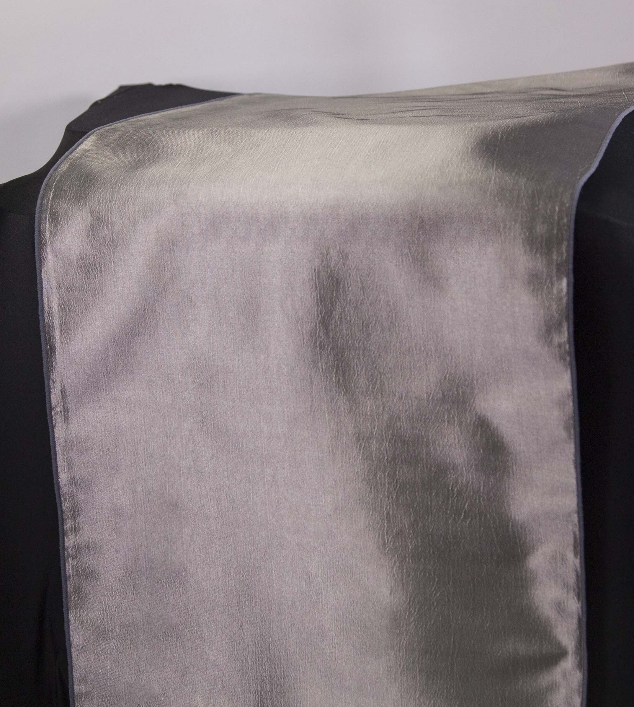 Taffeta Table Runners - Tableware - Wedding Decor Events - 48 Colours and Matching Sashes Available (Platinum)