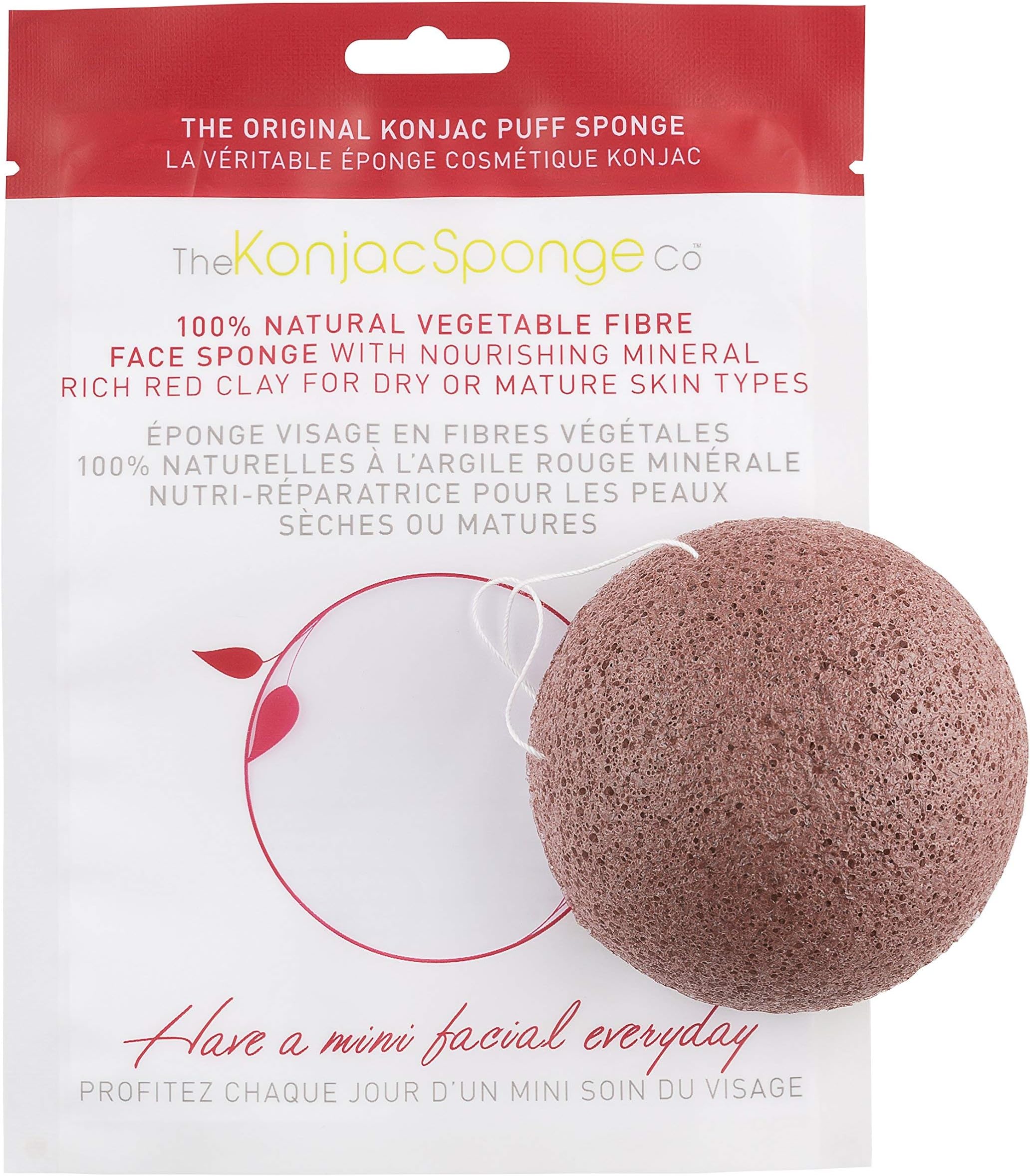 Konjac Sponge Puff with Added French Red Clay