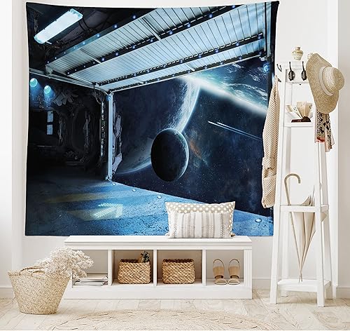 Miniatura 19 de Ambesonne Tapiz gótico, patio con hiedra encantada en la puerta antigua al bosque, colgante de pared ancho para dormitorio, sala de estar, 2-Verde