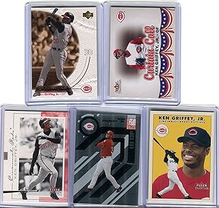 Ken Griffey Jr. Cincinnati Reds Assorted Baseball Cards 5 Card Lot