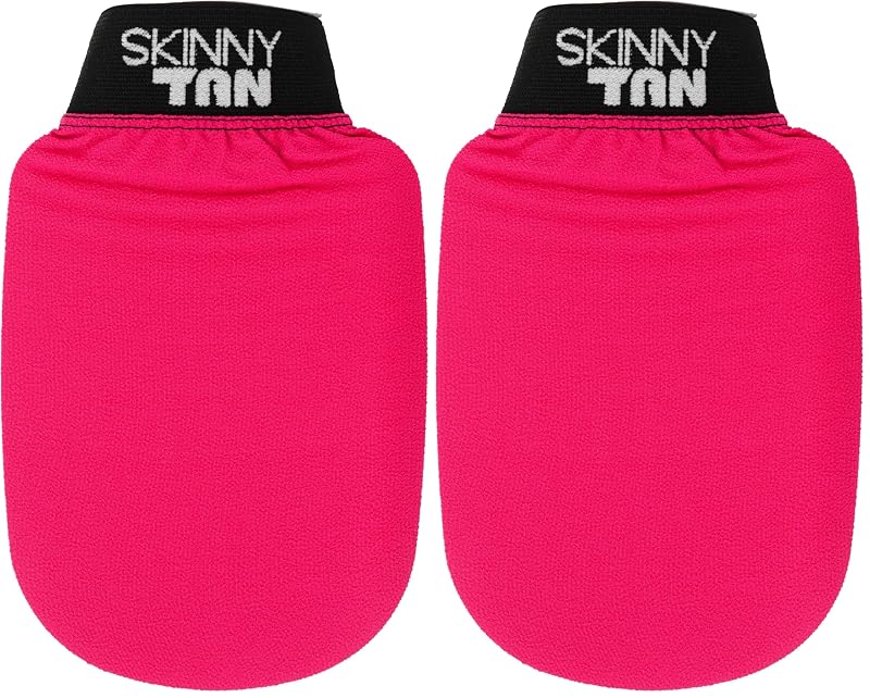 Skinny Tan Luva Esfoliante Dupla Face, Lavável à Máquina, Pacote com 2