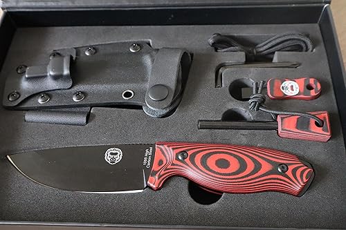 Miniatura 6 de El juego de cuchillos de supervivencia Bloodline cuchillo de caza de hoja fija con arrancador de fuego, raspador G10 y paracord. Equipo ideal para