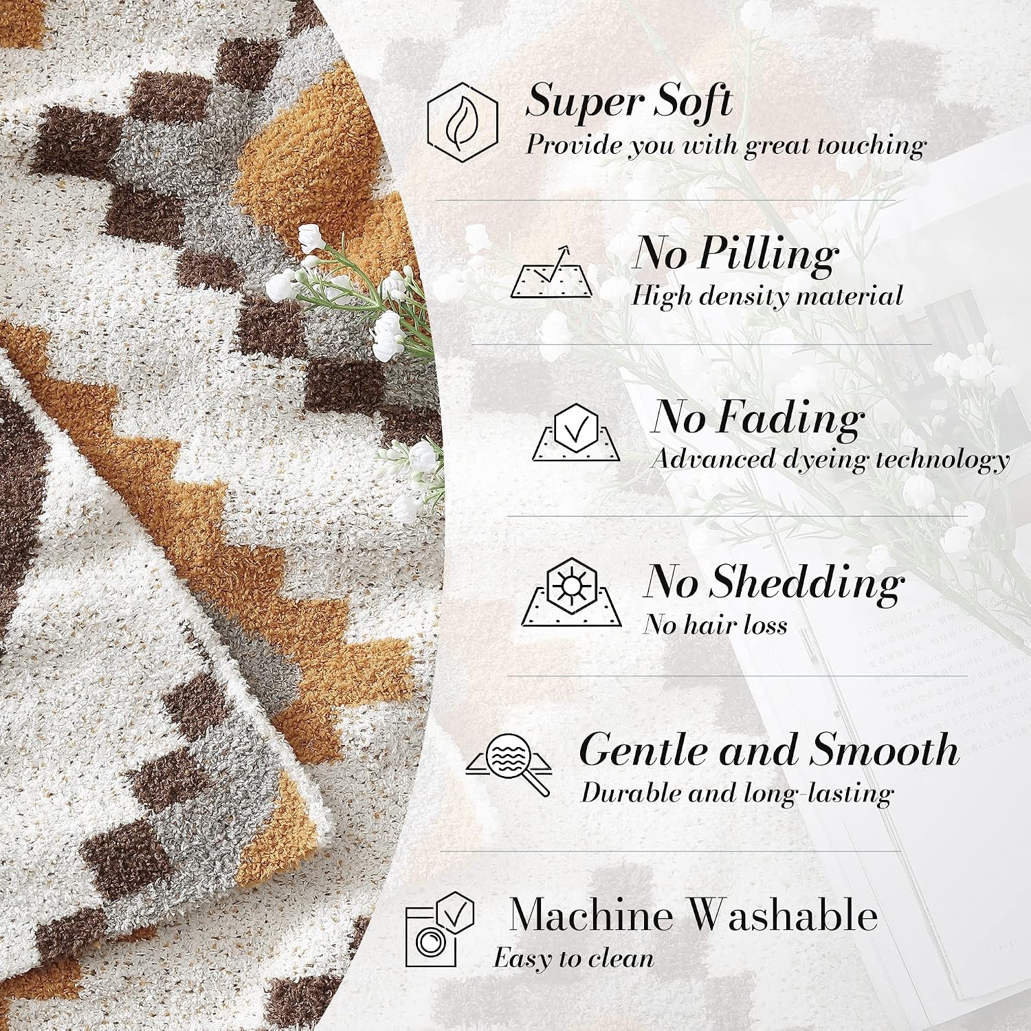 Walensee Boho Knitted Throw Blanket, Brown 50" x 60" Soft, Shaggy and Warm Microfiber Mexcian, Aztec, Native American,Western Blanket for Couch, Sofa, Chair, Bed, Decorative Bed Blanket