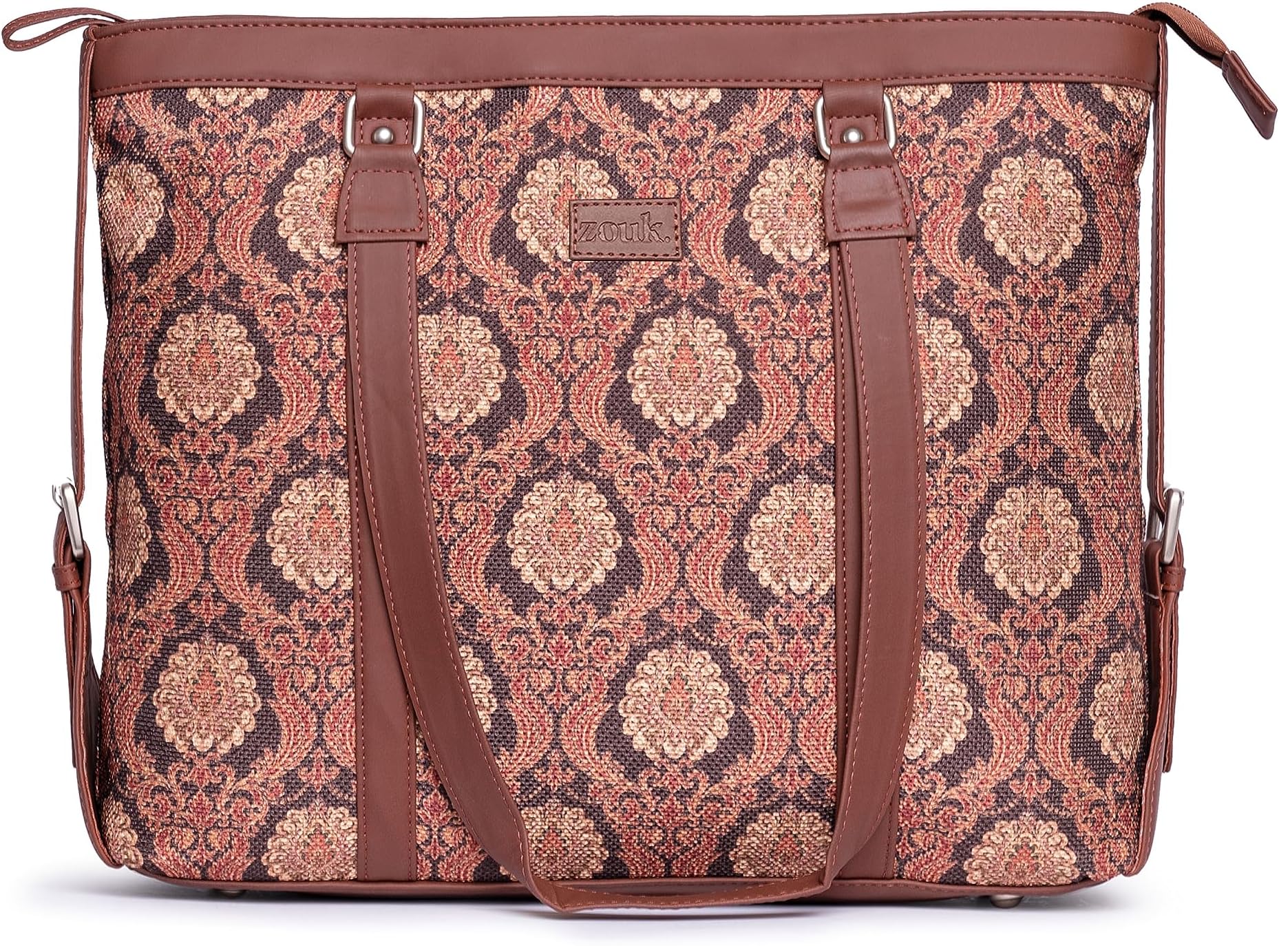 ZOUK Office Bag | Stylish Bags for Office Use | Laptop Bag 15.6 inch | Stylish Tote for Office Use | Purse for Women | Vegan Leather Handbag | Daily & Travel Use |