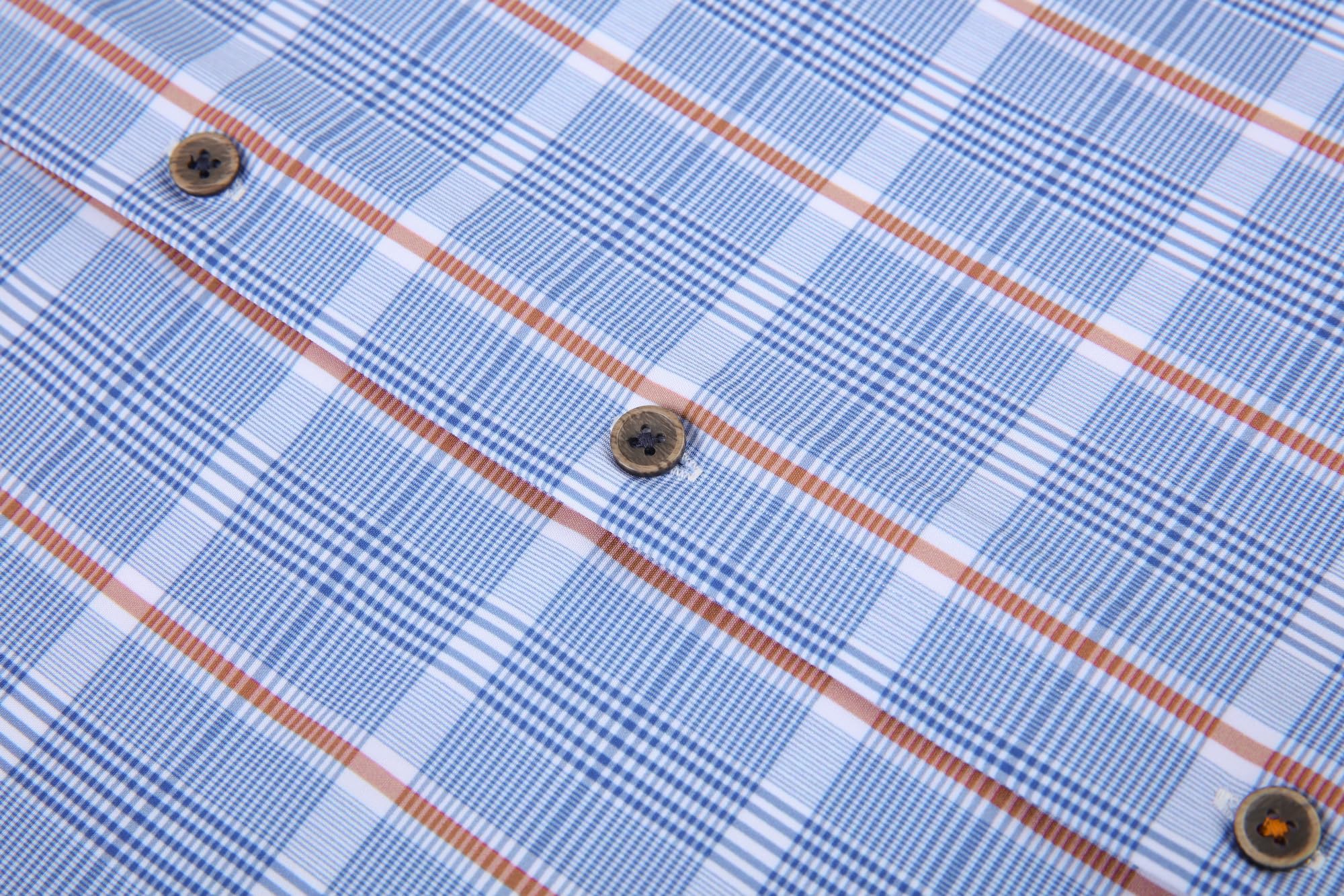 Alex Vando Camisas de Vestir Estampadas para Hombre Manga Larga, Ajuste Regular con Botones