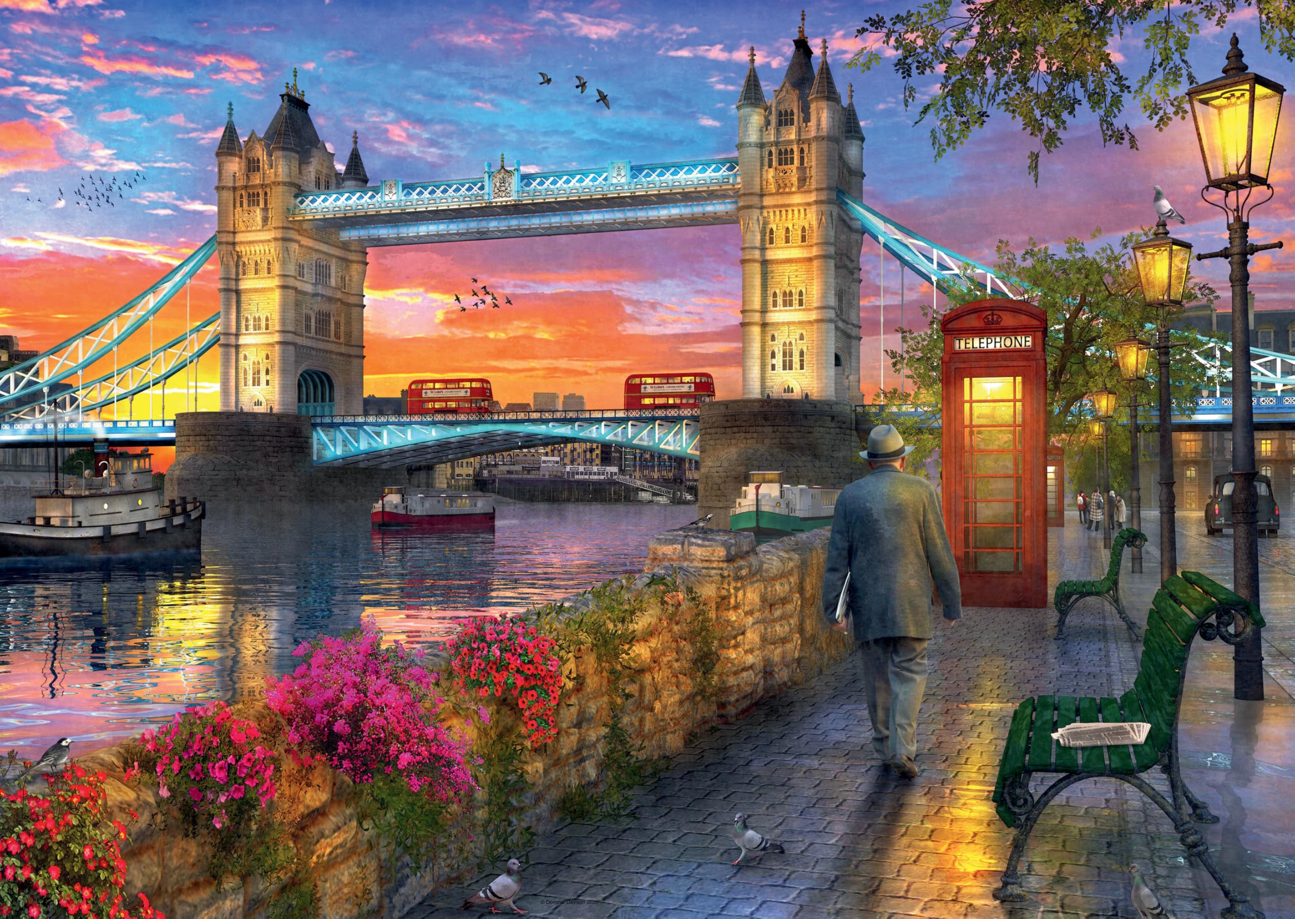Tower Bridge at Sunset 1000 Piece Jigsaw Puzzles for Adults and Kids Age 12 Years Up