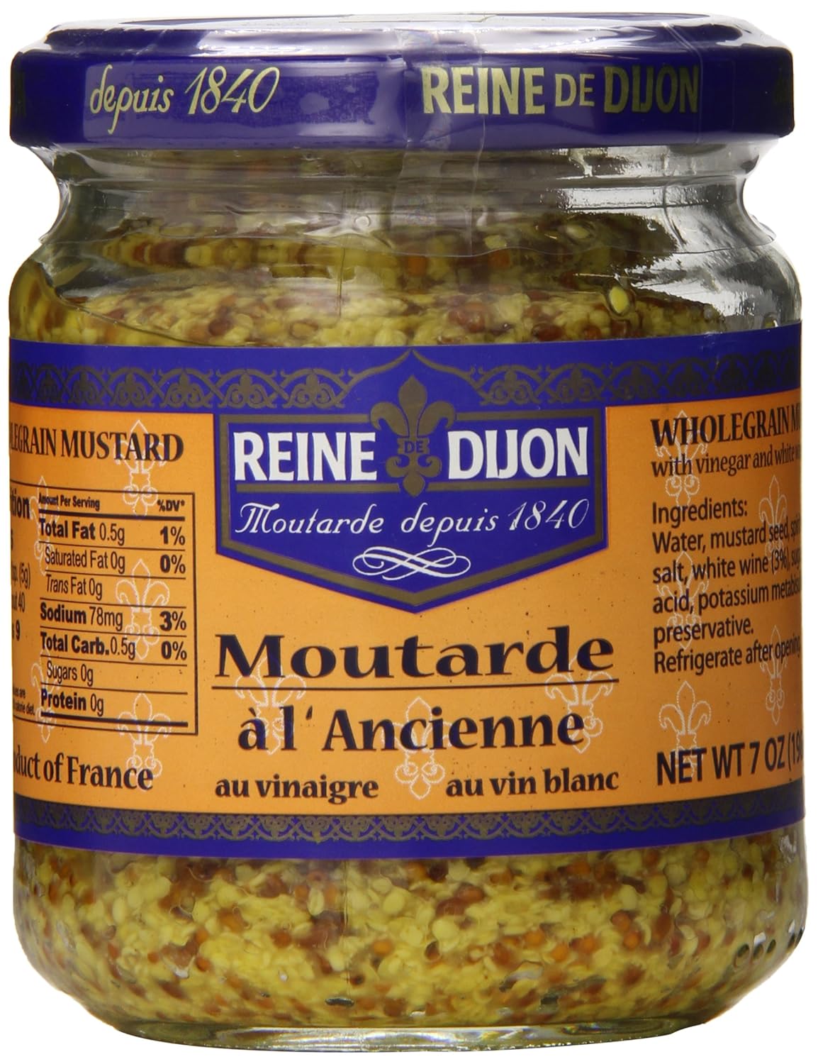 Reine Dijon Wholegrain with Wine in Jar, Mustard, 7 Ounce Amazon.in