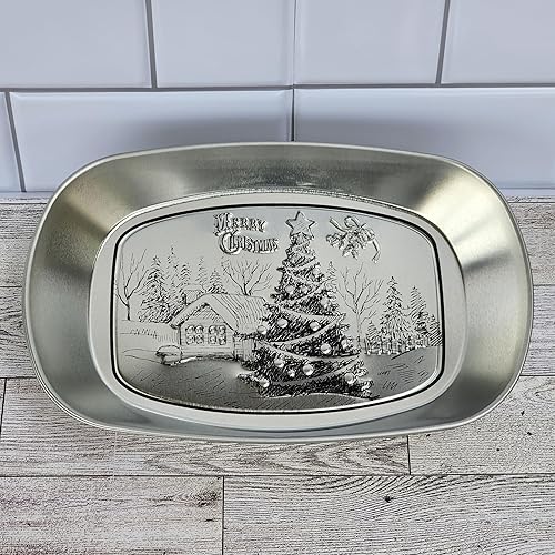 Miniatura 9 de Juego de 3 bandejas decorativas ovaladas de metal plateado para decoración del hogar, Acción de Gracias, Navidad, artículos esenciales de