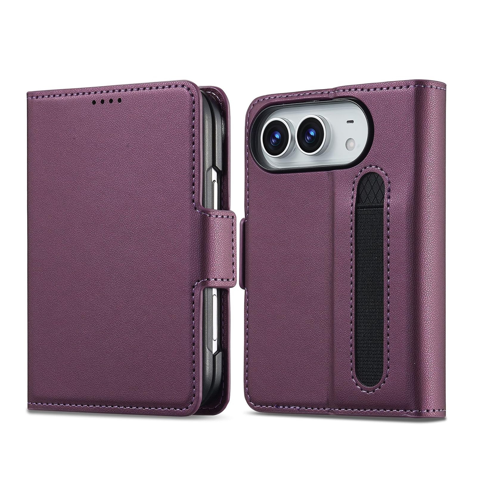 Skórzane etui do iPhone Duo, liczi blizny, funkcja stojaka, zapięcie