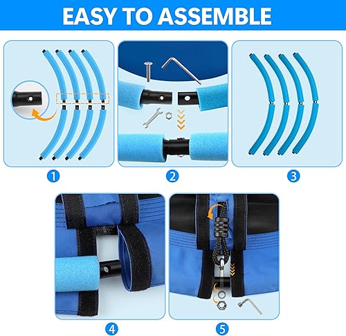 Miniatura 6 de Columpio para árbol de platillo de 40 pulgadas, 600 libras, capacidad de peso con 2 correas para colgar, tela Oxford 900D, marco de acero resistente