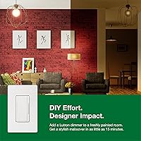 Vista 9 de Lutron - Interruptor de atenuación Maestro LED+ para bombillas LED regulables, halógenas e incandescentes, 150 W/unifolar o multiubicación, Biscuit