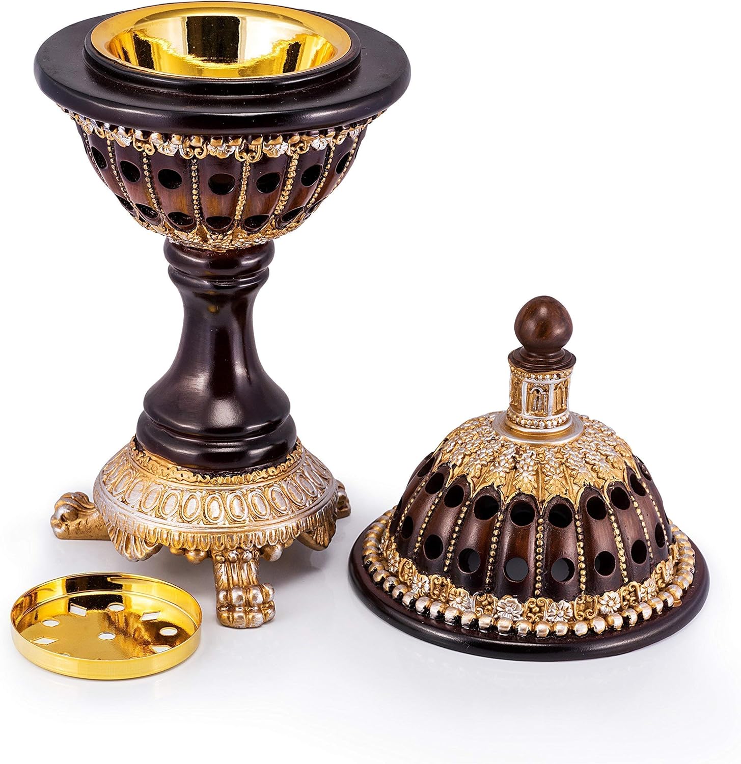 AM Luxury Globe Incense Burner and Bakhoor Naaim Incense (3 Pack) Bundle