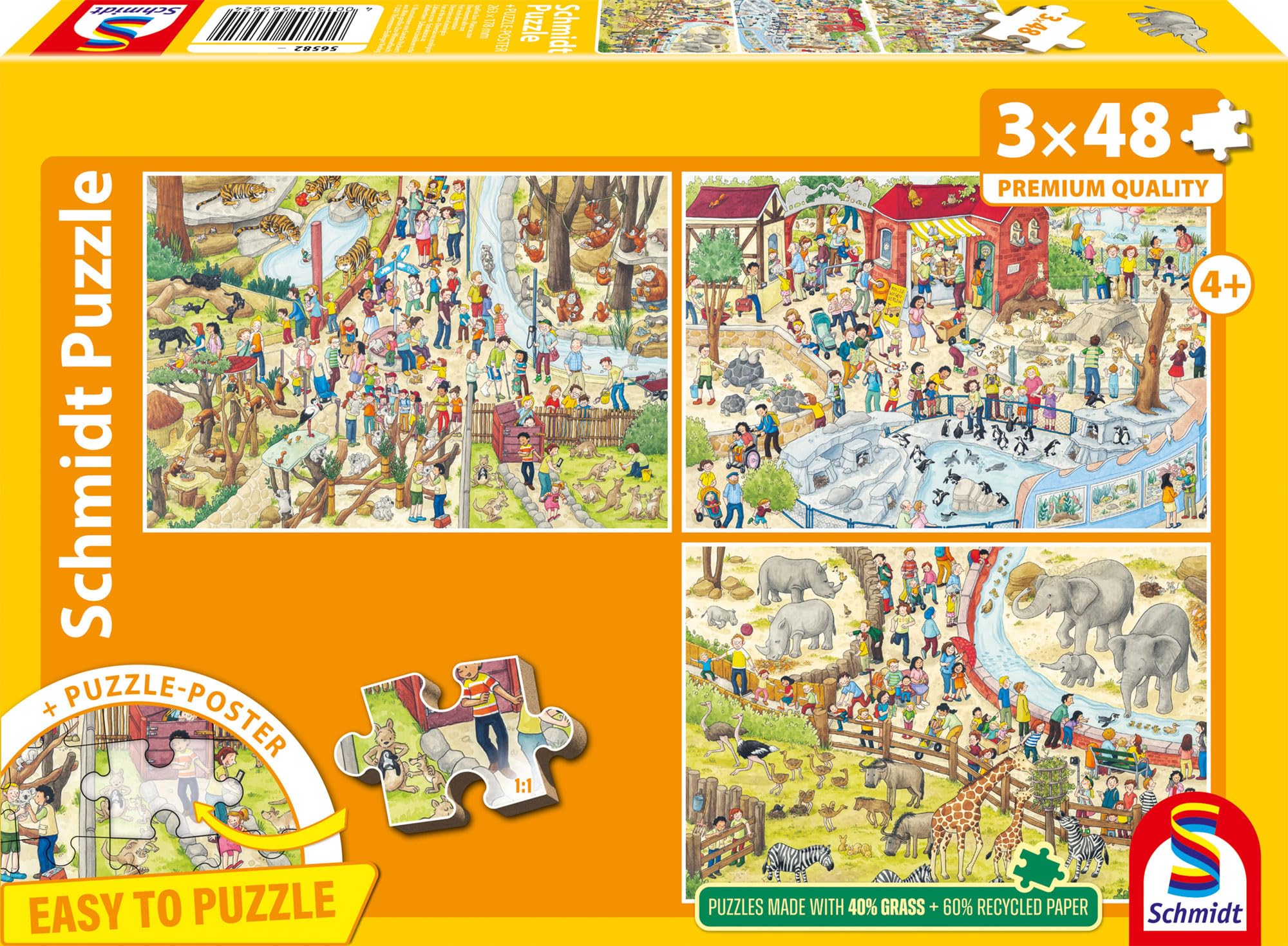 Schmidt Spiele 56582 Puzzle 3 x 48 Pieces Grass Cardboard