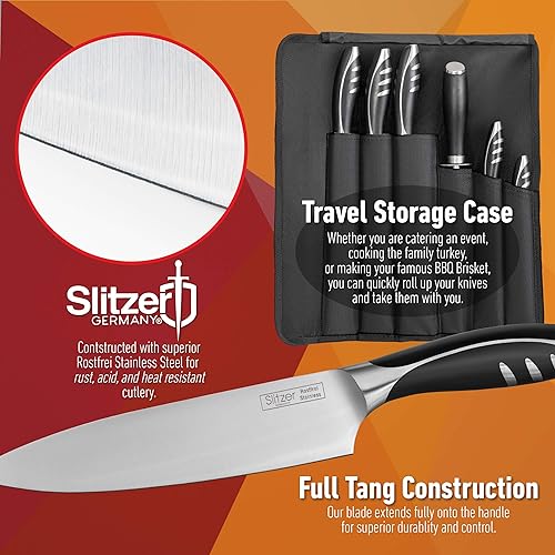 Miniatura 2 de Slitzer Germany 7-Piece Chef's Knife Set, Ergonomically Designed, Professional Grade Chef Knives, Great addition to any kitchen