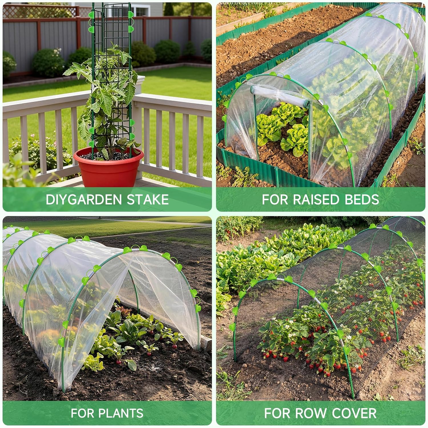 72 Pcs Garden Hoops for Raised beds, 12 Sets of 8 FT Rust-Free Fiberglass Support Greenhouse Hoops Grow Tunnel for Garden Netting Plant Shade Cloth Row Cover DIY Plant Support Garden Stakes