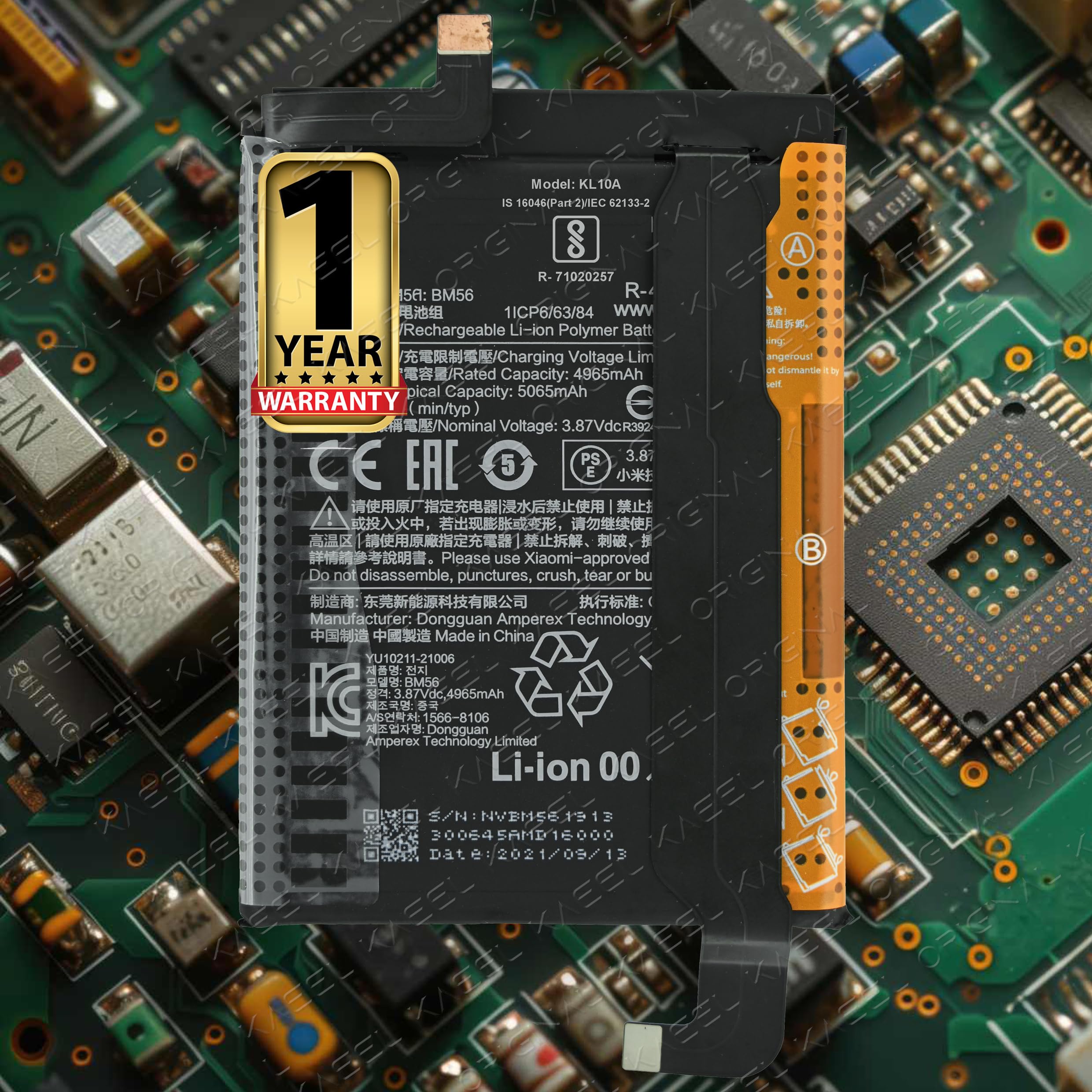 Original BM56 5065mAh Battery for Xiaomi Poco F3 GT Models: MZB09C6IN, M2104K10I with 1 Year Warranty* (Black, M2104K10I)-image-10