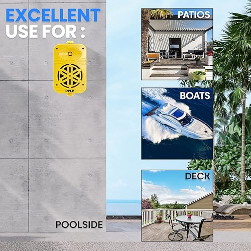 Vista 105 de PyleUsa Par de altavoces Bluetooth para interiores y exteriores, 200 W, doble impermeable, 3.5 pulgadas, sistema de rango completo de 2 vías con Rojo