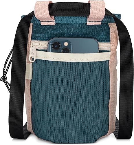 Miniatura 3 de Bolsa de tiza de lona encerada - Bolsillo con cremallera y bolsa de malla para bouldering, escalada en roca, gimnasio, levantamiento de pesas -