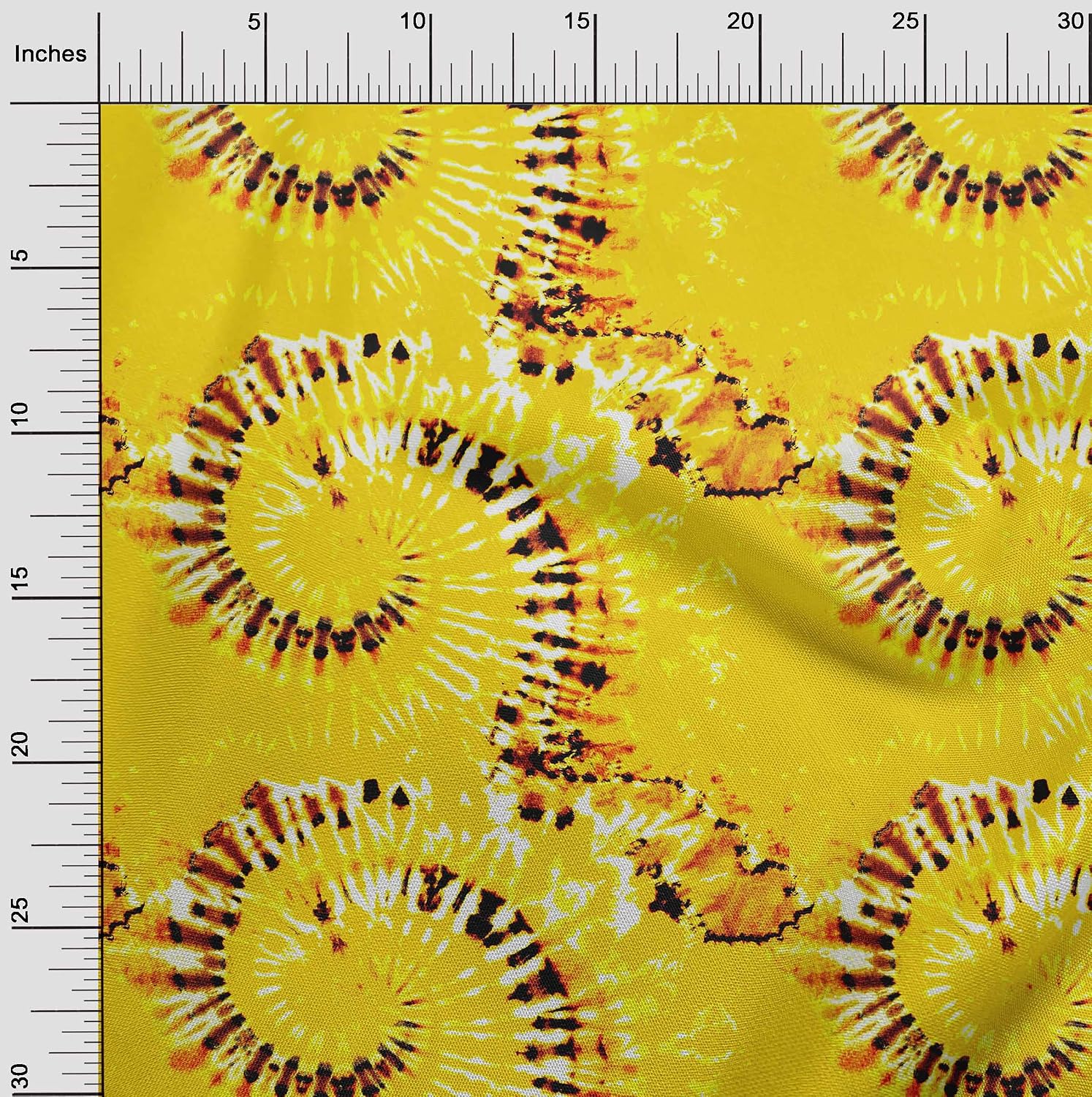 oneOone Cotton Flex Yellow Fabric Tie Dye DIY Clothing Quilting Fabric Print Fabric By Yard 40 Inch Wide-S0O