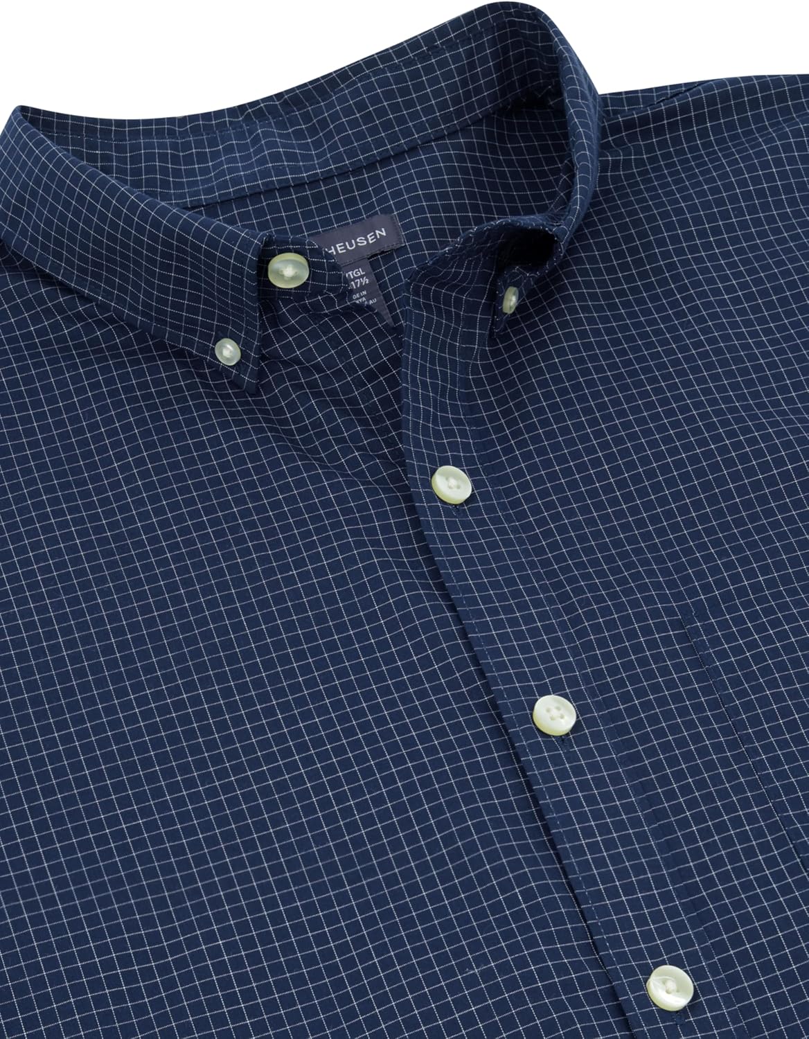 Van Heusen mens Wrinkle Free Poplin Long Sleeve Shirt - Image 3