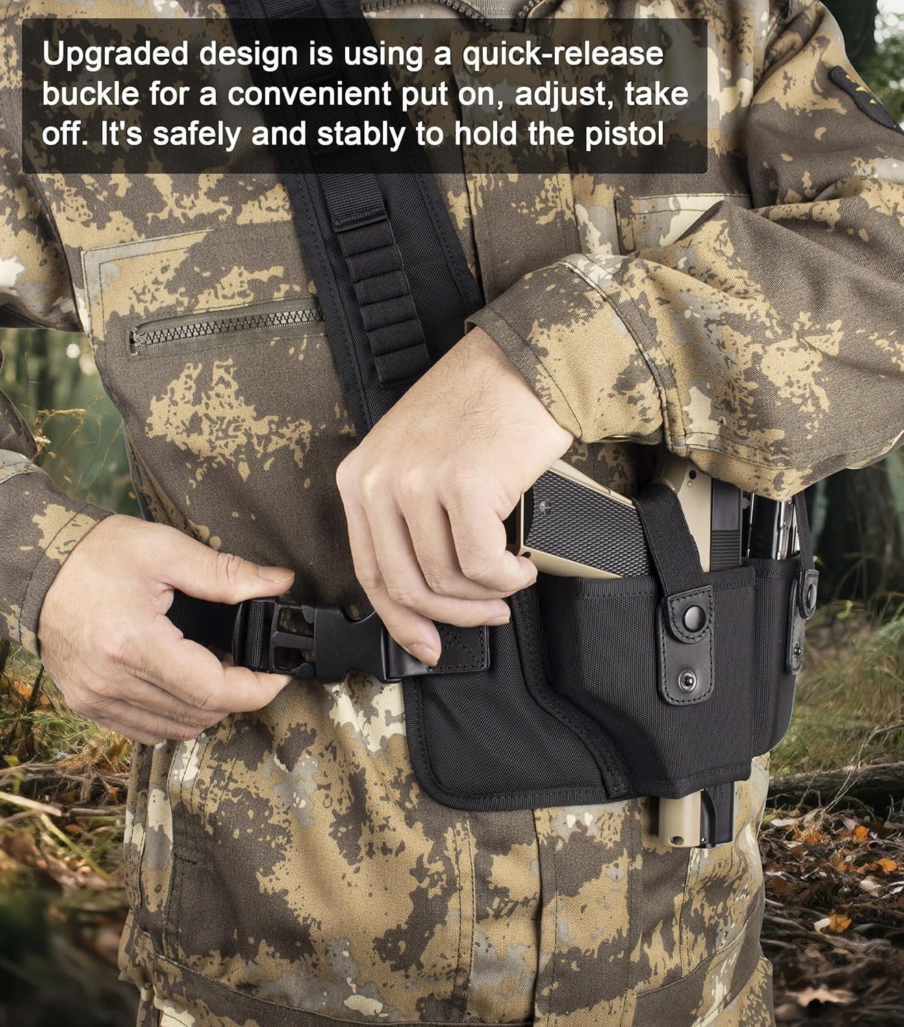 Tactical Universal Molded Shoulder Holster,Chest Holsters for Pistols Hunting/Outdoor,Adjustable&Quick-Draw Design Fits for Glock 19/17/22, SIG P320, S&W M&P, 1911 and More