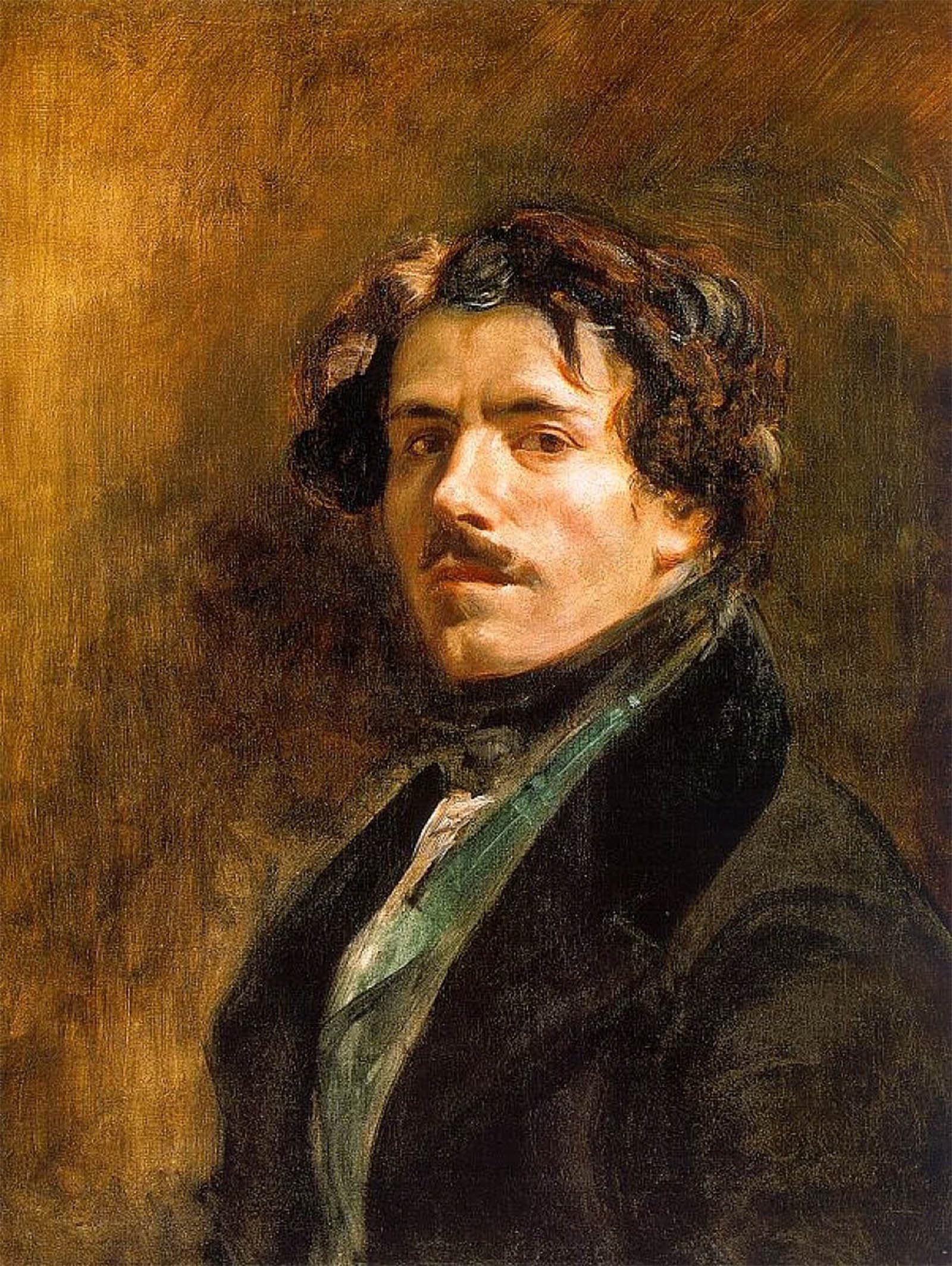 ARTXLXXBN Famous Painting Canvas Artwork Graffiti Print Self Portrait by Ferdinandeugene Delacroix Portrait Canvas Image for Home Decor 60x90cm