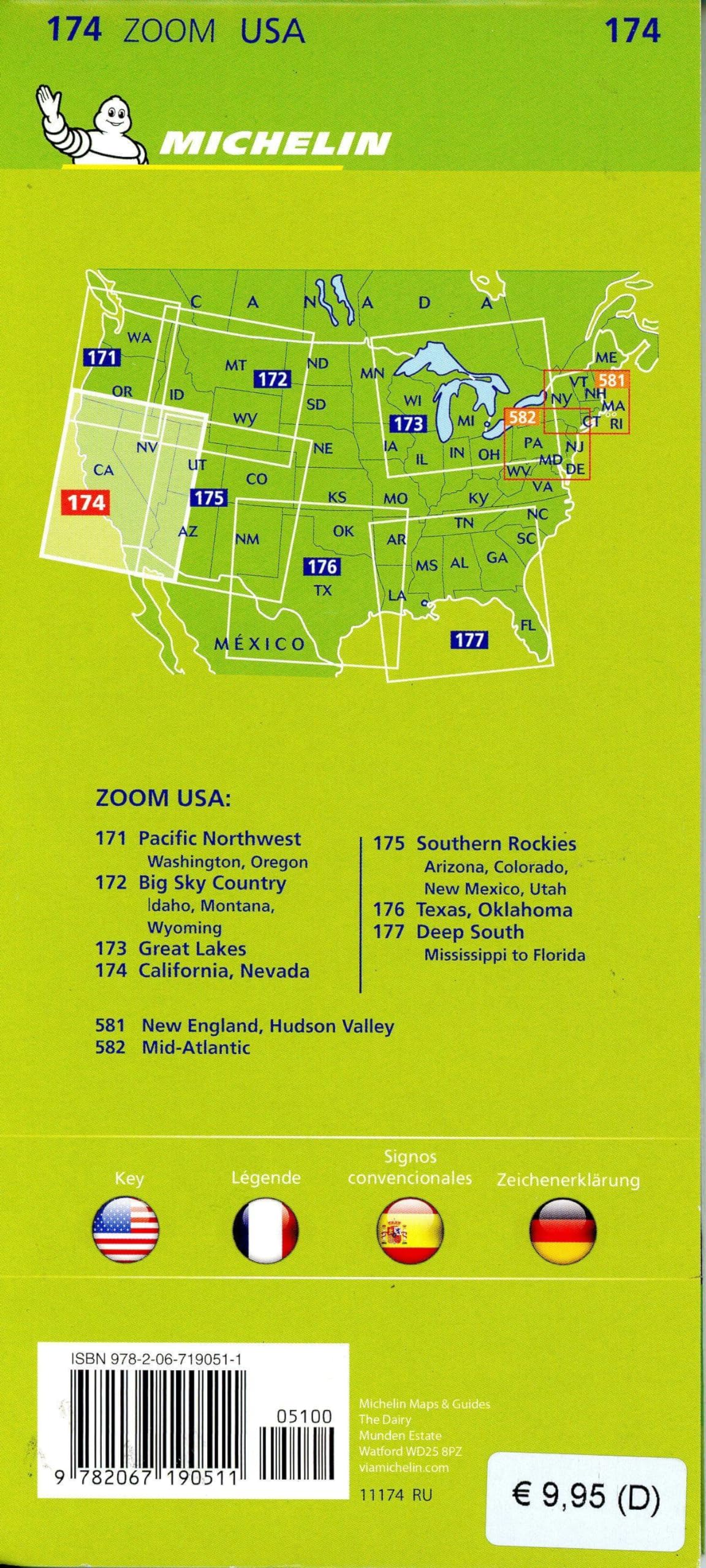 Mapa Zoom USA California - Nevada: Map: 625
