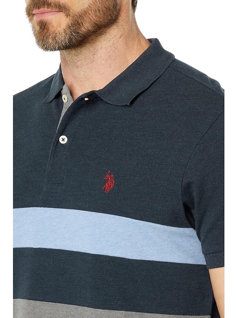 U.S. POLO ASSN. Slim Fit Striped Chest Knit Shirt