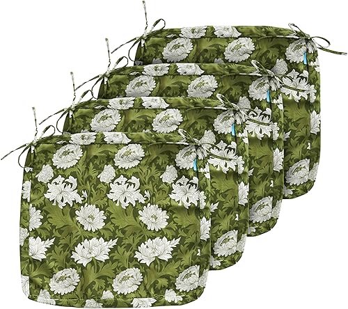 ARTPLAN Juego de fundas de cojín para silla de patio (solo funda sin relleno), juego de fundas de cojín para patio al aire libre con lazo, color