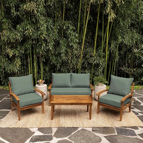 Miniatura 3 de Arden Selections earthFIBER - Juego de cojines para sofá biplaza para exteriores, 48 x 24 pulgadas, repelente al agua, resistente a la decoloración,