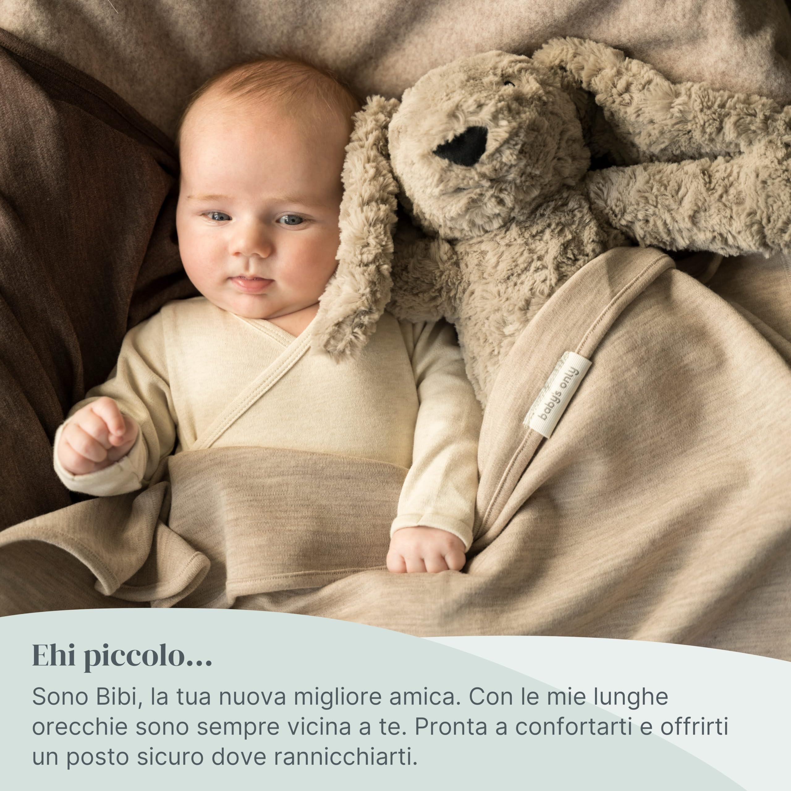 Baby's Only - Bibi il coniglio di peluche con allenatore del sonno - Peluche neonato - Musica relajente para dormir - Doudou musica rilassante - Ninna nanna per bambini - Taupe