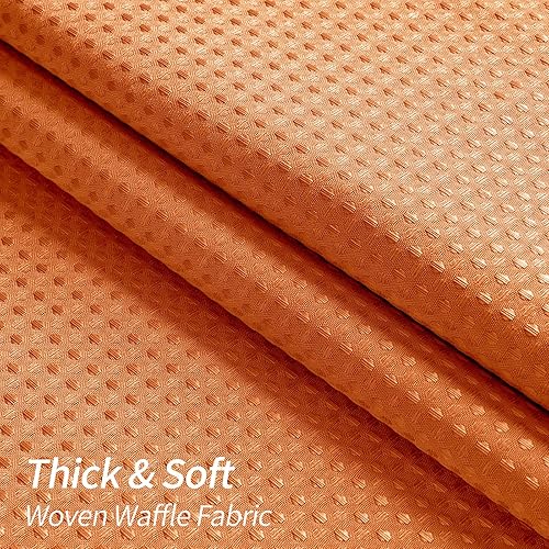 Miniatura 4 de MitoVilla Cortina de ducha pequeña de punto gofre naranja de 36 x 72 pulgadas, cortinas de ducha estrechas de tela de tamaño medio para decoración