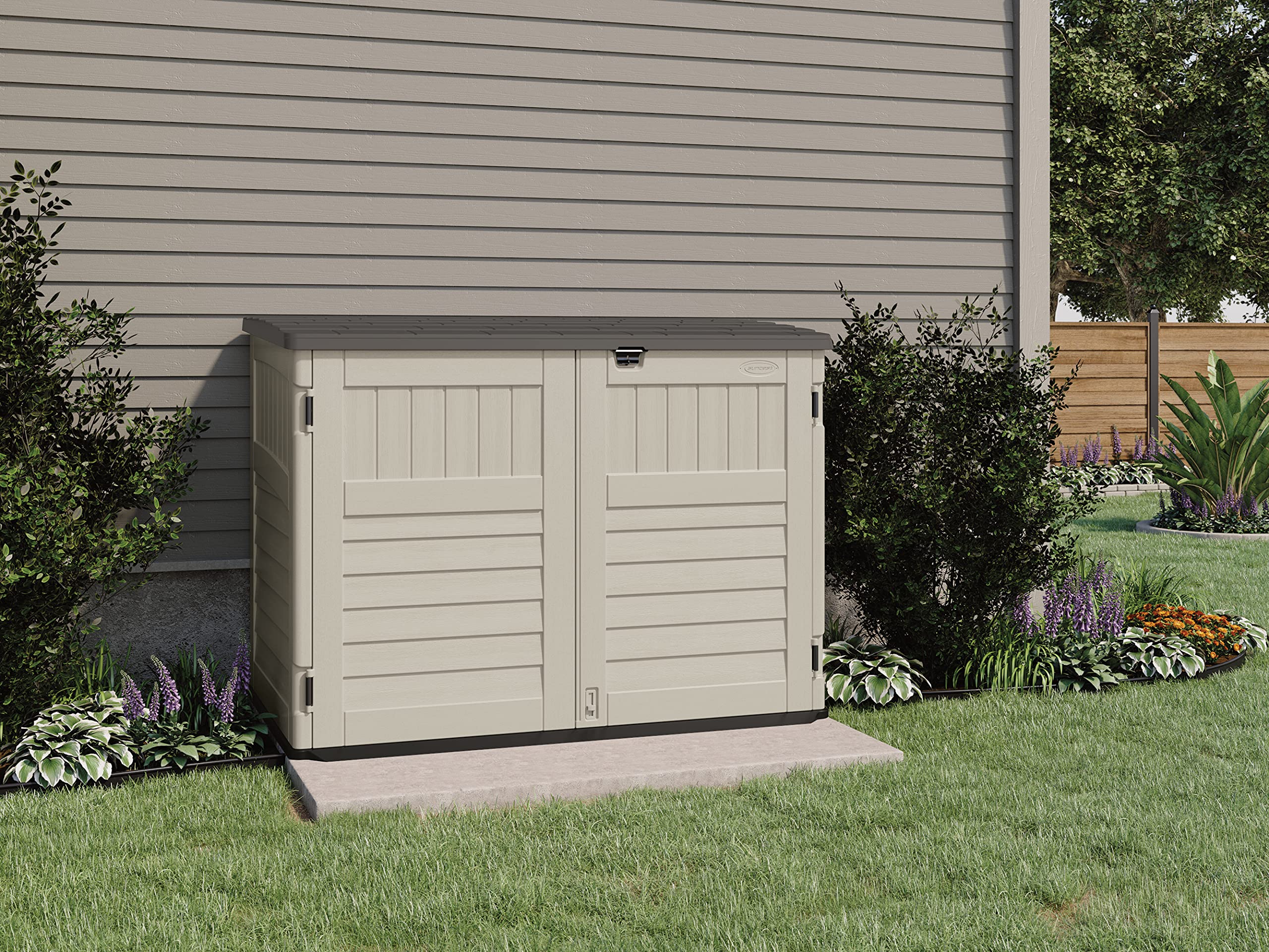 Suncast 5' x 3' Horizontal StowAway Storage Shed Natural Woodlike