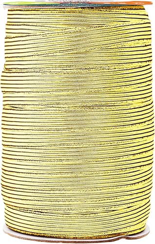 Vista 206 de Mandala Crafts - Rollo de cordón elástico plano para costura y manualidades Beige