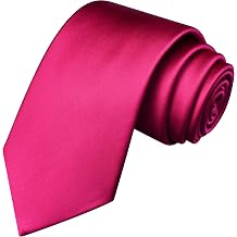 Branduce 3.15"8cm Mens Solid Satin Tie Pure Color Necktie for Business and Wedding + Gift Box