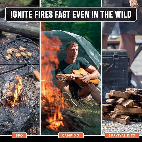 Miniatura 7 de Billy Buckskin Co. - Barras de inicio de fuego de madera fatwood de 50 libras, fácil y seguro, inicia un fuego con solo 2 varillas, funciona en