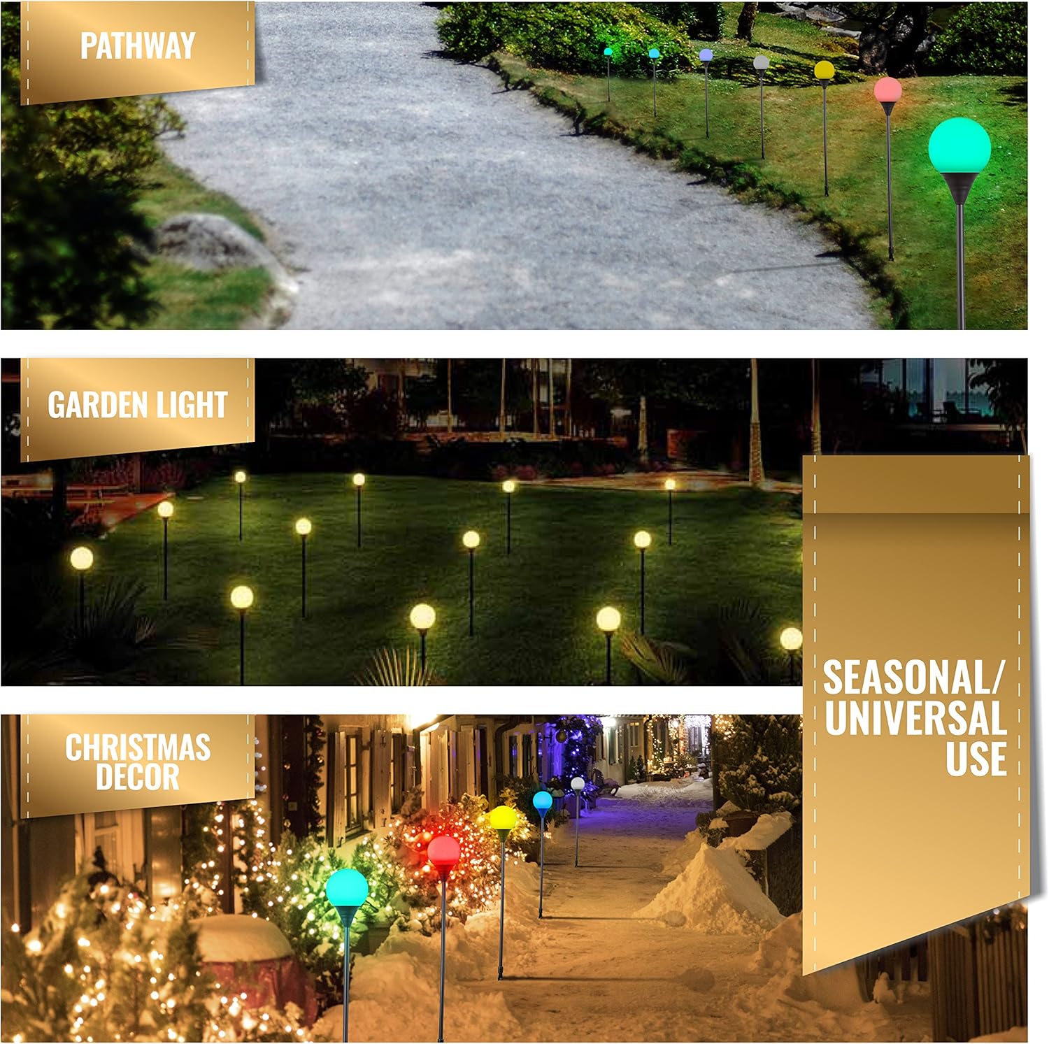 Suреr Dеаl Prоduсt Aurio Outdoor Garden Pathway Yard Spikes, Color Changing Lights with Bluetooth Speaker, Smart Pixel Bulbs, 15-Pack