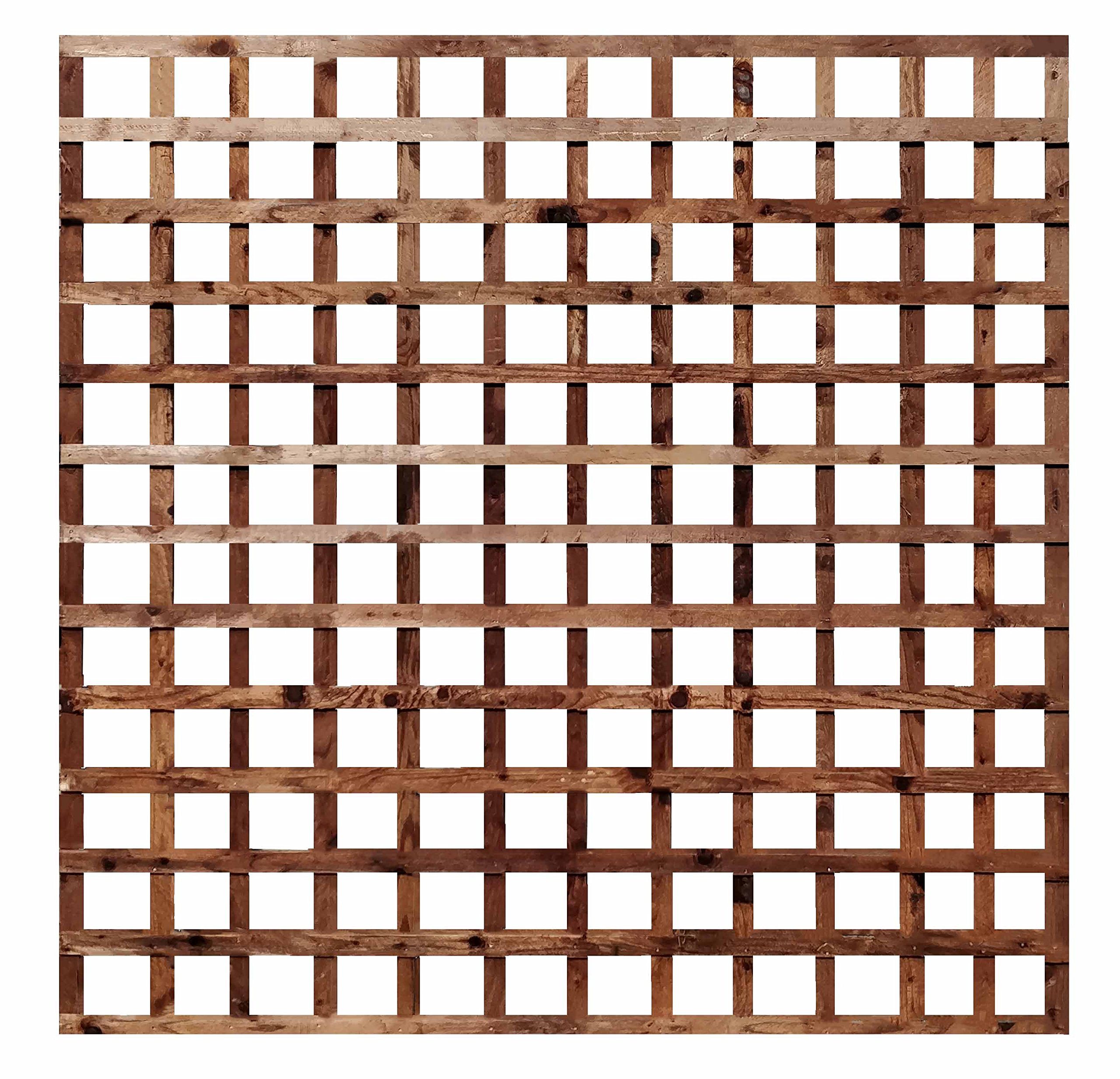 weatherwell ltd Square Garden Trellis Panels Treated Timber Garden Brown Wooden Trellis 6ft (6ft x 6ft)