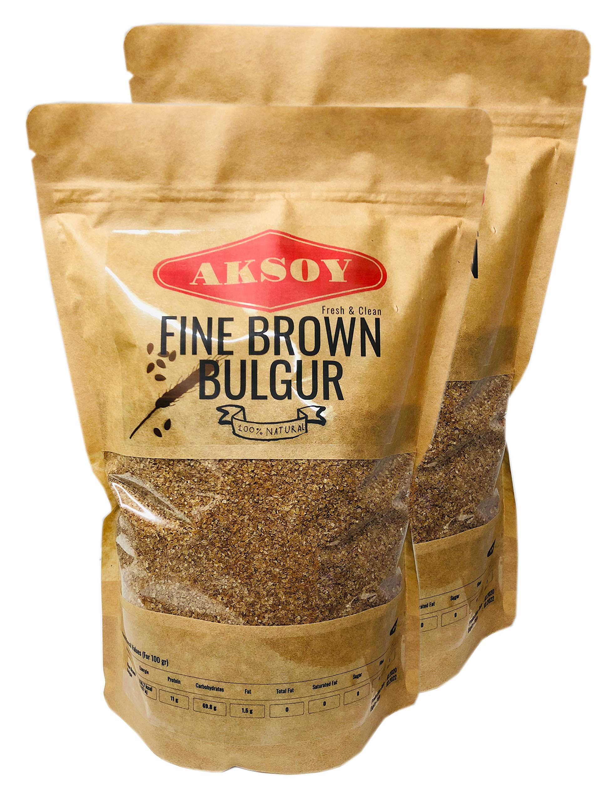 Premium Quality Fine Brown Bulgur 2.5KG – Natural, Delicious and Nutritious Brown Bulgur, Vegan, Ideal for Various Recipes, Easy to Use (Packaging may vary)