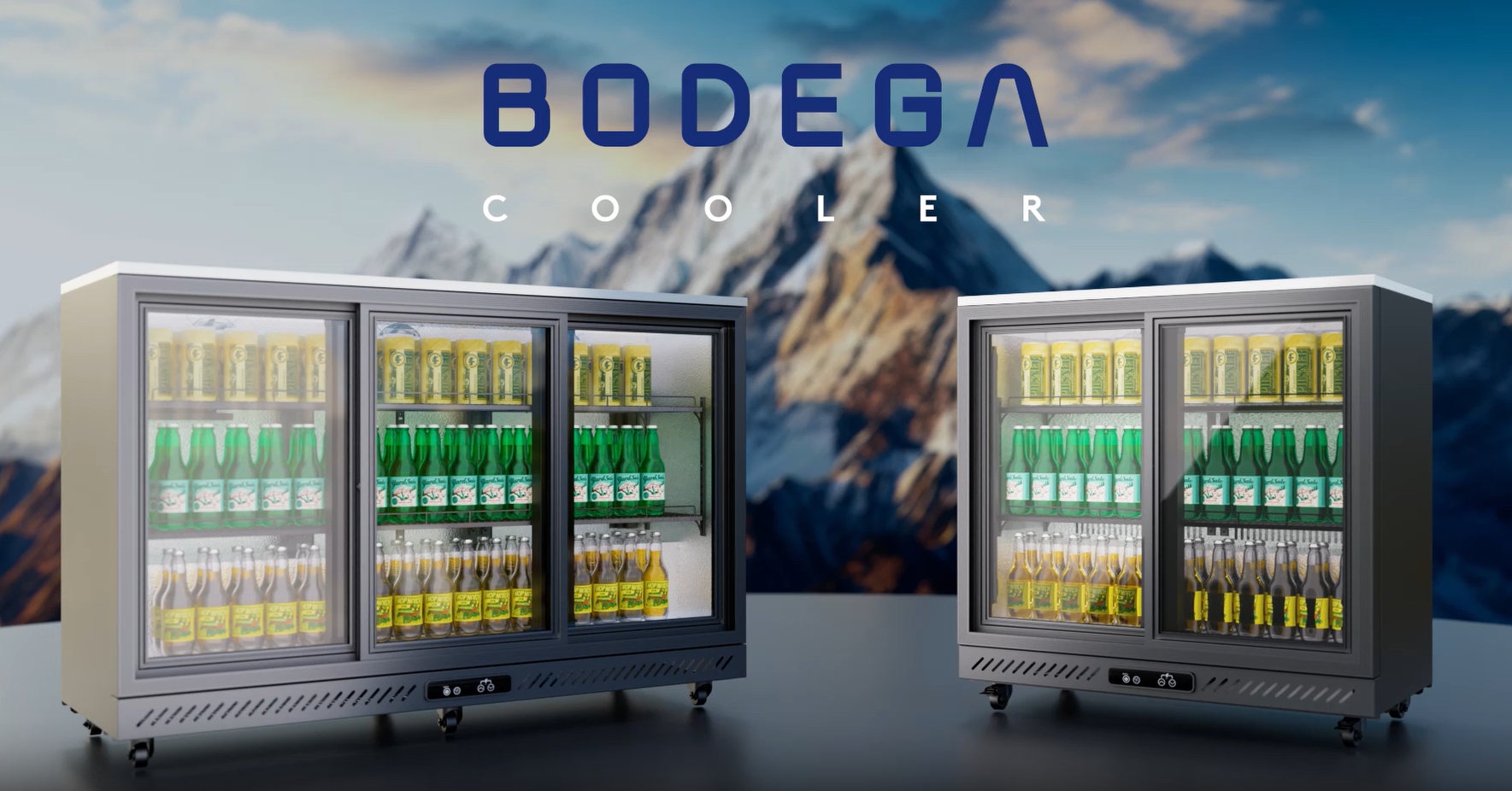 Image of BODEGACOOLER Back Bar Cooler,12 Cu.ft Commercial Beverage Refrigerator with 3 Sliding Glass Doors, Stainless Top,Beverage Fridge Perfect for Beer,Wine,Soda,DOE Approved, With Casters