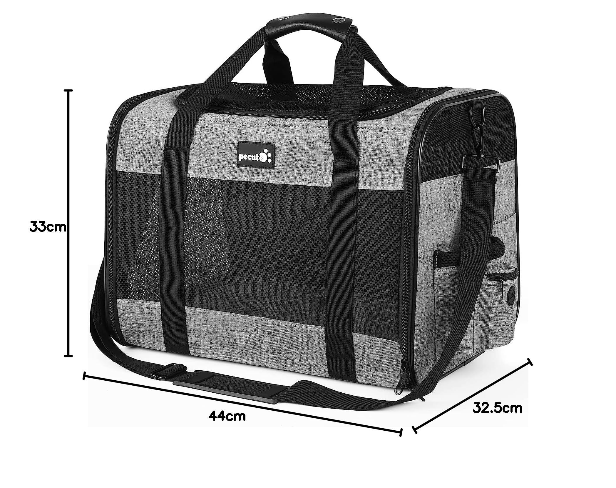 pecute Katzentransportbox ＜6kg, Atmungsaktive Hundetasche Transportbox, Katzen Transportboxen Mit Verstellbarem Schultergurt,Katzentransporttasche Für Reisen Hundetragetasche Für Katzen Welpen