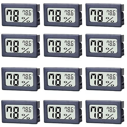 Medidor de humedad, higrómetro digital para interiores y exteriores, termómetro higrómetro para el hogar, auto invernadero (12 unidades)
