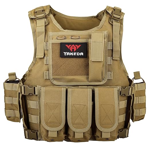 YAKEDA Outdoor Tactical Airsoft Vest Adjustable Fit Adult