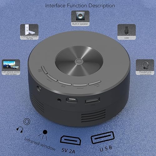 Miniatura 6 de Vbestlife Mini proyector de video, proyector LED portátil con teléfono misma pantalla para tabletas de smartphone, proyector de cine en casa para