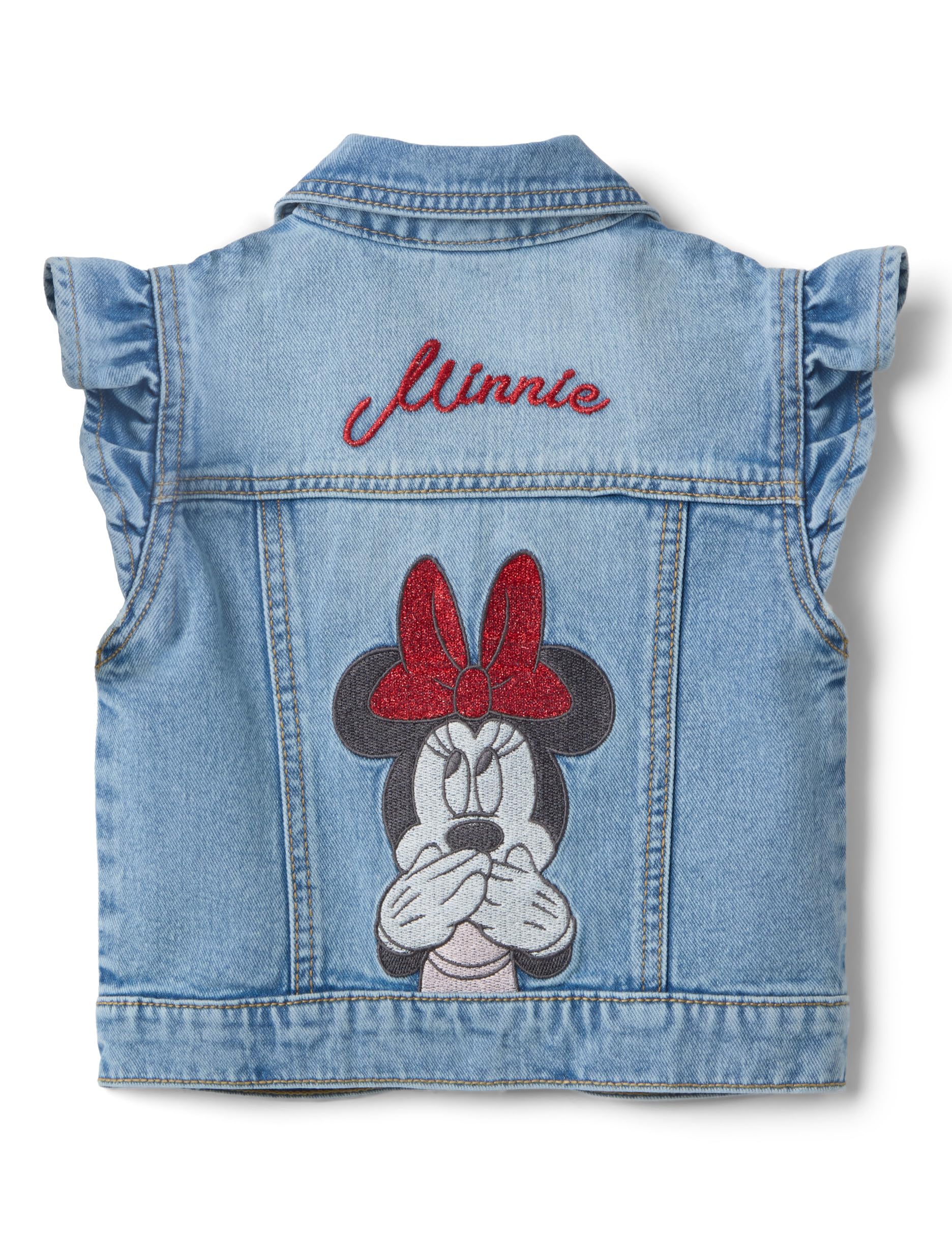 OVS KIDS Chaleco de denim azul ajuste regular para niñas con Minnie, de algodón puro