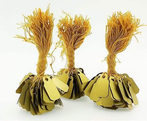 300 etiquetas de precio de cadena de oro, etiquetas de exhibición de venta de anillos de joyería, 38 "x 78" (0.394 x 0.866 in)